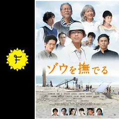ゾウを撫でる